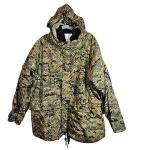 USMC Digital Woodland Camouflage Parka Jacket With Hood & Drawstring